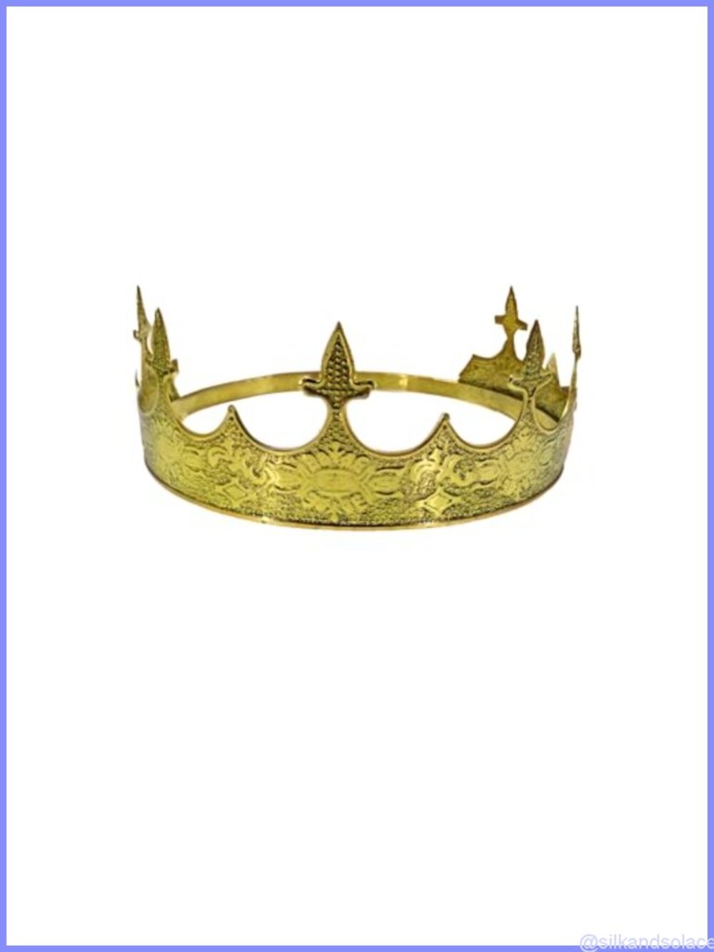 Men's Antique Finish King Crown Metal Rhinestone Halloween Cosplay Costume